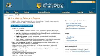 Online License Sales and Service - California Department of Fish and ...