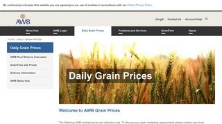 Australian Daily Grain Prices - AWB Contract Pricing | AWB