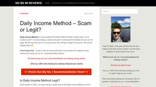 Daily Income Method - Scam or Legit? - No BS IM Reviews!