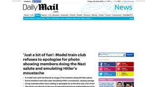 Geelong model train club refuses to apologise for group ... - Daily Mail