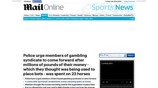 Police urge members of Kent-based gambling syndicate to ... - Daily Mail