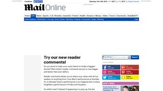 Try our new reader comments! | Daily Mail Online