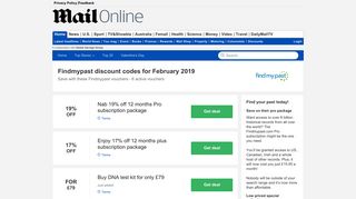 Get 19% OFF | January | Findmypast discount code | Daily Mail