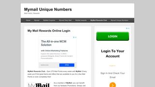 My Mail Rewards Online Login – Mymail Unique Numbers
