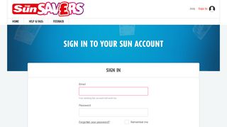 Sign in to your Sun account | The Sun Savers