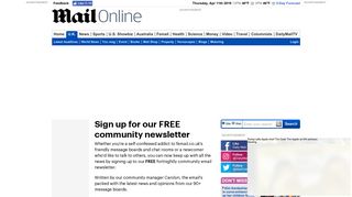 Sign up for our FREE community newsletter | Daily Mail Online