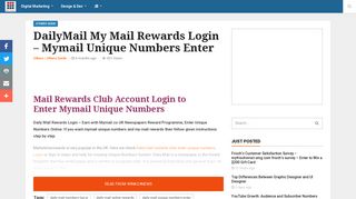 DailyMail My Mail Rewards Login – Mymail Unique Numbers Enter