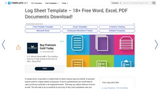 Log Sheet Template - 18+ Free Word, Excel, PDF Documents ...