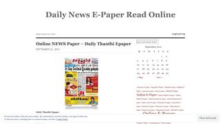 Online NEWS Paper – Daily Thanthi Epaper | Daily News E-Paper ...