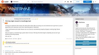 950 day login reward is insultingly bad : Warframe - Reddit