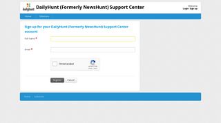 Signup for a new account : DailyHunt (Formerly NewsHunt) Support ...