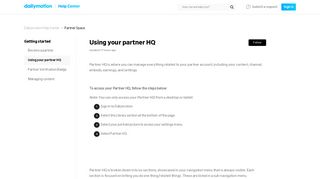 Using your partner HQ – Dailymotion Help Center