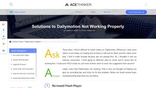 Dailymotion Not Working? Get It Fixed Here! - Acethinker
