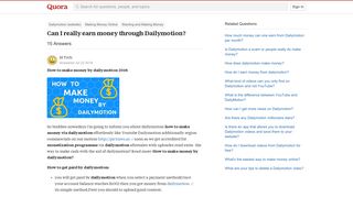 Can I really earn money through Dailymotion? - Quora