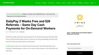 DailyPay 2 Weeks Free - Daily Cash Payments for On-Demand Workers