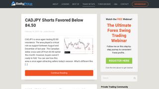 Forex Price Action Trade Setups | Daily Price Action