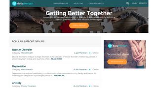 DailyStrength: Online Support Groups and Forums