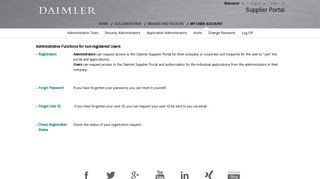 My User Account | Daimler Supplier Portal