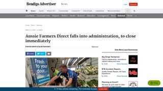 Aussie Farmers Direct falls into administration, to ... - Bendigo Advertiser