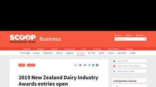 2019 New Zealand Dairy Industry Awards entries open | Scoop News