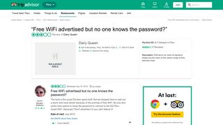Free WiFi advertised but no one knows the password? - Review of ...
