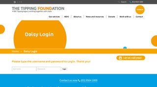 Daisy Login | The Tipping Foundation