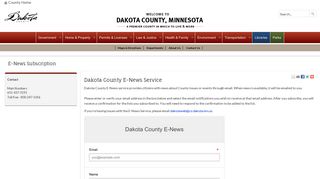 Get County news delivered straight to your email ... - Dakota County
