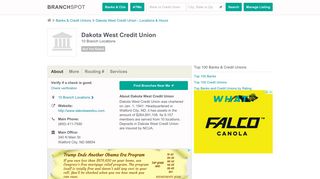 Dakota West Credit Union - 10 Locations, Hours, Phone Numbers …