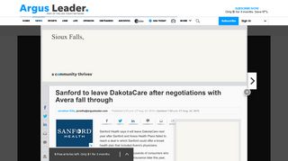 Sanford to leave DakotaCare after negotiations with Avera fall through