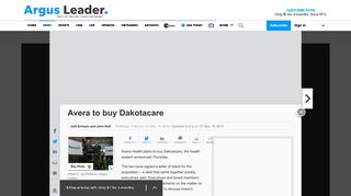 Avera to buy Dakotacare - Argus Leader