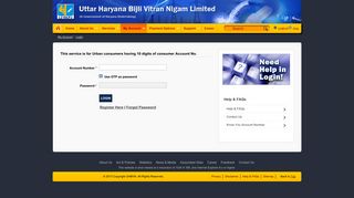 Uttar Haryana Bijli Vitran Nigam(UHBVN) - LOGIN