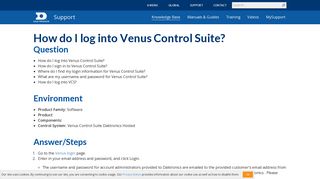 Knowledge Base How do I log into Venus Control Suite? - Daktronics