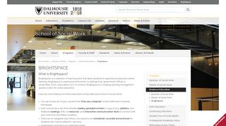 Brightspace - School of Social Work - Dalhousie University