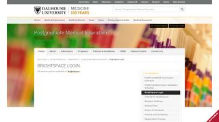 Brightspace Login - Postgraduate Medical Education - Dalhousie ...