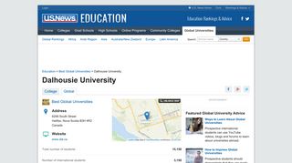 Dalhousie University in Canada - US News Best Global Universities