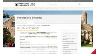 Applied? What's next? - International Students - Dalhousie University