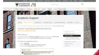 Check Your Registration Status - Academic Support - Dalhousie ...