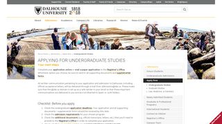 Applying for Undergraduate Studies - Admissions - Dalhousie University