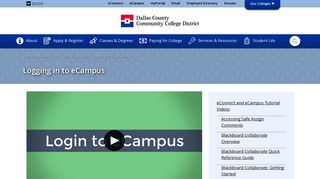 Logging in to eCampus : Dallas County Community College District