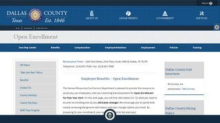 Human Resources | Open Enrollment - Dallas County