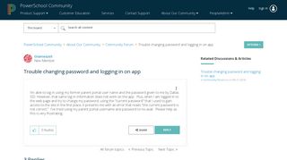 Trouble changing password and logging in on app - PowerSchool ...