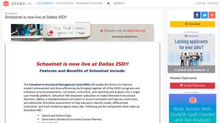Schoolnet is now live at Dallas ISD!! - studylib.net