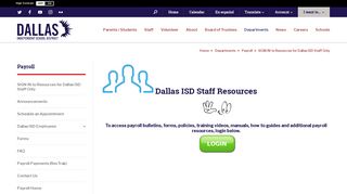 Payroll / SIGN IN to Resources for Dallas ISD Staff Only