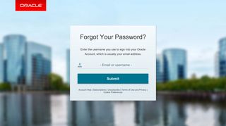 Oracle | Forgot Password