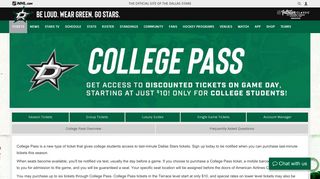 College Pass | Dallas Stars - NHL.com