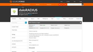 daloRADIUS / Bugs / #49 Platform login - SourceForge