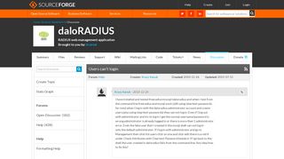 daloRADIUS / Discussion / Help:Users can't login - SourceForge