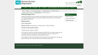 Dalriada Urgent Care - Business Services Organisation