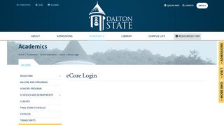 eCore Login - eCore - Dalton State College