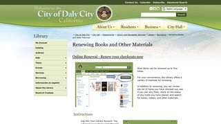 Renewing Books and Other Materials - City of Daly City
